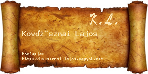 Kovásznai Lajos névjegykártya
