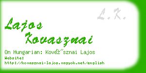 lajos kovasznai business card